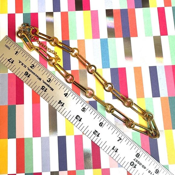 Chunky Gold-Tone Modern Link Chain Necklace - Picture 6 of 6